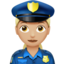 Polizistin: mittelhelle Hautfarbe-Emoji auf Apple