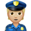 Polizist(in): mittelhelle Hautfarbe-Emoji auf Apple