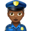 Politievrouw: donkergetinte huidskleur-emoji op Apple