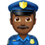 Emoji Policier : peau mate sur Apple