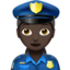 Apple üzerinde Kadın polis memuru: koyu cilt tonu emojisi