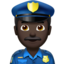 Man Police Officer: Dark Skin Tone emoji on Apple
