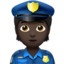 Police Officer: Dark Skin Tone emoji on Apple