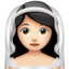 Emoji Wanita memakai vel: ton kulit cerah pada Apple