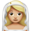 Emoji Wanita berpenutup kepala: warna kulit cerah-sedang di Apple