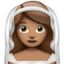 Frau mit Schleier: mittlere Hautfarbe-Emoji auf Apple