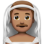 Apple üzerinde Duvaklı erkek: orta cilt tonu emojisi
