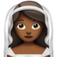 Frau mit Schleier: mitteldunkle Hautfarbe-Emoji auf Apple
