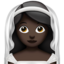 Woman with Veil: Dark Skin Tone emoji on Apple