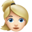 Woman: Light Skin Tone, Blond Hair emoji on Apple
