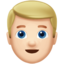 Man: Light Skin Tone, Blond Hair emoji on Apple
