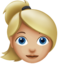 Woman: Medium-Light Skin Tone, Blond Hair emoji on Apple