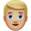 Mann: mittelhelle Hautfarbe, blond-Emoji auf Apple