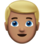 Man: Medium Skin Tone, Blond Hair emoji on Apple