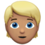 Person: Medium Skin Tone, Blond Hair emoji on Apple