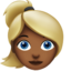 Woman: Medium-Dark Skin Tone, Blond Hair emoji on Apple