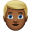 Emoji Pria berambut pirang: warna kulit gelap-sedang di Apple