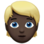 Emoji Người tóc vàng hoe: màu da tối trên Apple