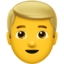 Emoji Homem: cabelo loiro no Apple