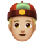 Emoji Uomo con zucchetto cinese: carnagione abbastanza chiara su Apple