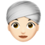 Woman Wearing Turban: Light Skin Tone emoji on Apple
