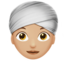 Frau mit Turban: mittelhelle Hautfarbe-Emoji auf Apple