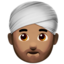 Mann mit Turban: mittlere Hautfarbe-Emoji auf Apple