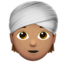 Emoji Orang berserban: ton kulit sederhana pada Apple