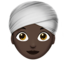 Woman Wearing Turban: Dark Skin Tone emoji on Apple