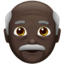 Old Man: Dark Skin Tone emoji on Apple