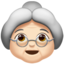 Emoji Donna anziana: carnagione chiara su Apple