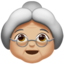 Emoji Wanita tua: ton kulit sederhana cerah pada Apple