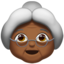 Old Woman: Medium-Dark Skin Tone emoji on Apple