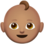 Baby: Medium Skin Tone emoji on Apple