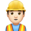 Bauarbeiter: helle Hautfarbe-Emoji auf Apple