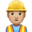 Man Construction Worker: Medium-Light Skin Tone emoji on Apple