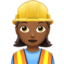 Woman Construction Worker: Medium-Dark Skin Tone emoji on Apple