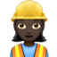 Woman Construction Worker: Dark Skin Tone emoji on Apple