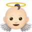 Baby Angel: Light Skin Tone emoji on Apple