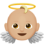 Apple의 아기 천사: 연한 갈색 피부 이모지