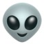 Alien emoji on Apple