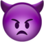Emoji Faccina arrabbiata con corna su Apple