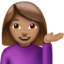 Woman Tipping Hand: Medium Skin Tone emoji on Apple