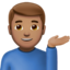 Emoji Uomo con mano capovolta: carnagione olivastra su Apple