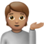 Infoschalter-Mitarbeiter(in): mittlere Hautfarbe-Emoji auf Apple
