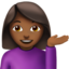 Woman Tipping Hand: Medium-Dark Skin Tone emoji on Apple