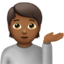 Person Tipping Hand: Medium-Dark Skin Tone emoji on Apple