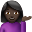 Woman Tipping Hand: Dark Skin Tone emoji on Apple