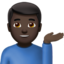 Man Tipping Hand: Dark Skin Tone emoji on Apple