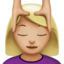 Emoji Người phụ nữ được xoa bóp mặt: màu da sáng trung bình trên Apple